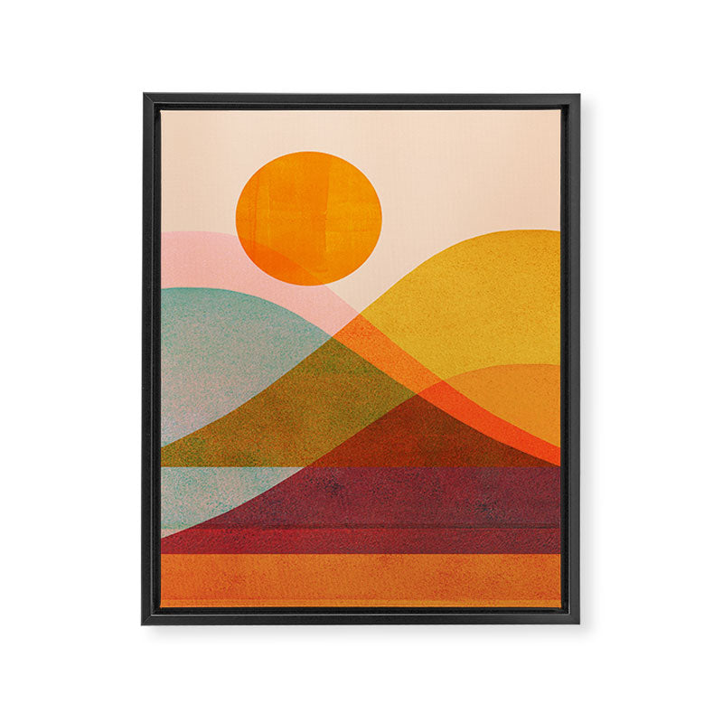 Abstraction_SUNSET_LANDSCAPE_POP_ART_Minimalism_018X Framed Canvas Print Gallery Image 8