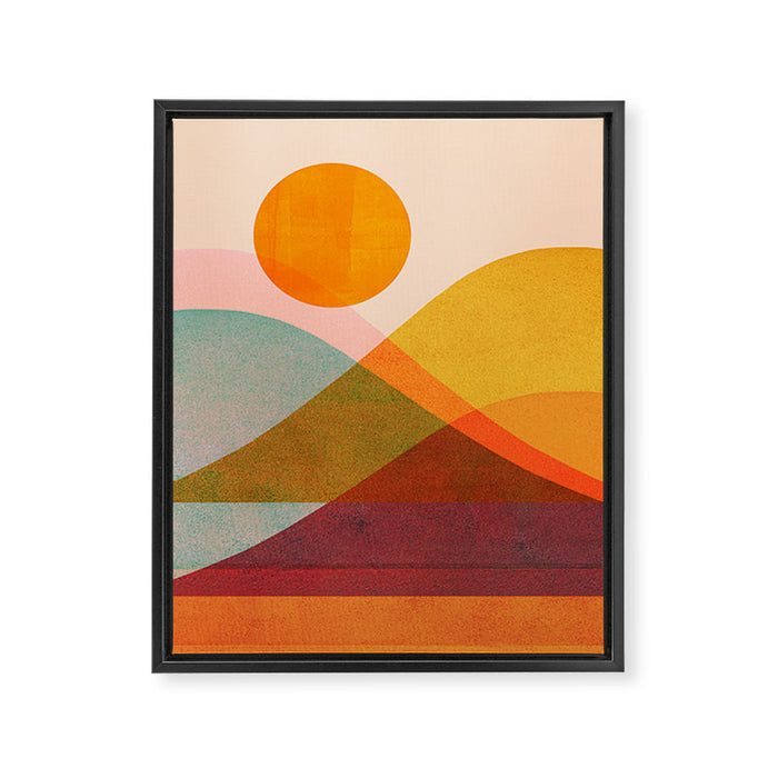 Abstraction_SUNSET_LANDSCAPE_POP_ART_Minimalism_018X Framed Canvas Print Gallery Image 1