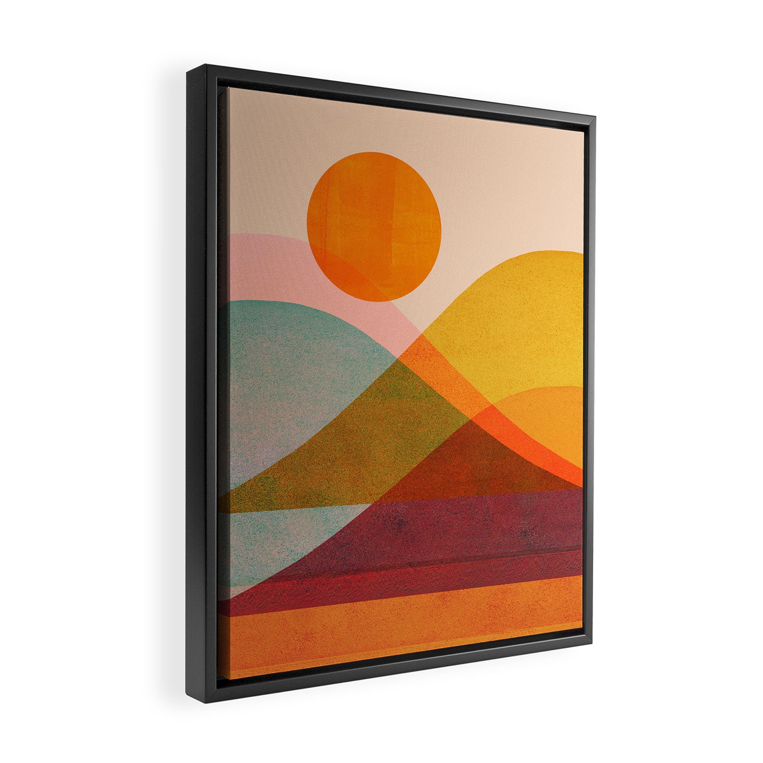 Abstraction_SUNSET_LANDSCAPE_POP_ART_Minimalism_018X Framed Canvas Print Gallery Image 2