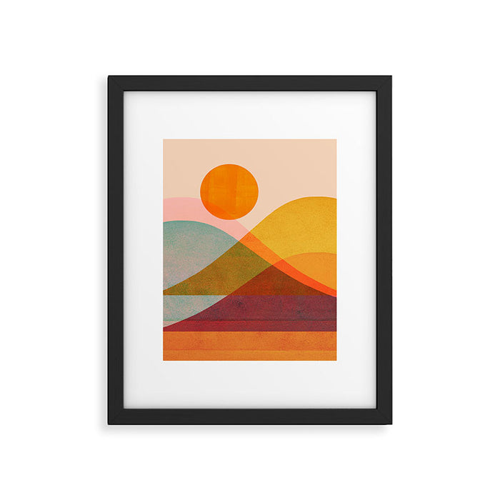 Abstraction_SUNSET_LANDSCAPE_POP_ART_Minimalism_018X Framed Art Print Gallery Image 1