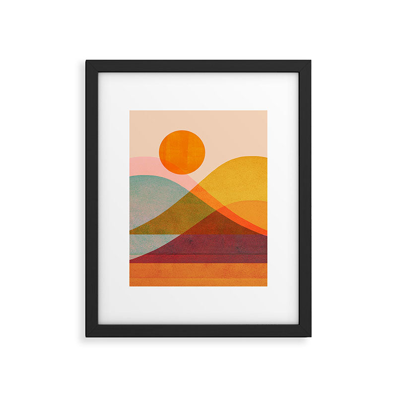 Abstraction_SUNSET_LANDSCAPE_POP_ART_Minimalism_018X Framed Art Print Gallery Image 6