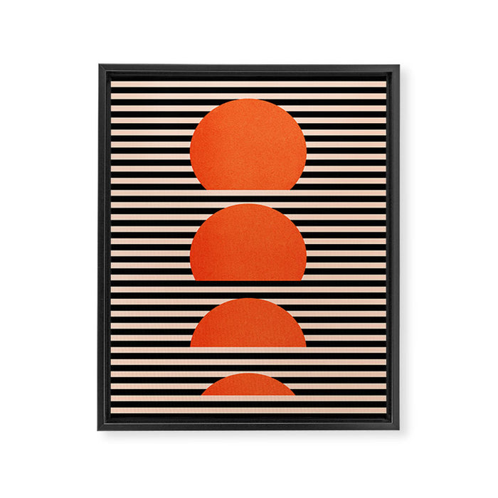 Abstraction_SUNSET_LINE_ART_Minimalism_001 Framed Canvas Print Gallery Image 1