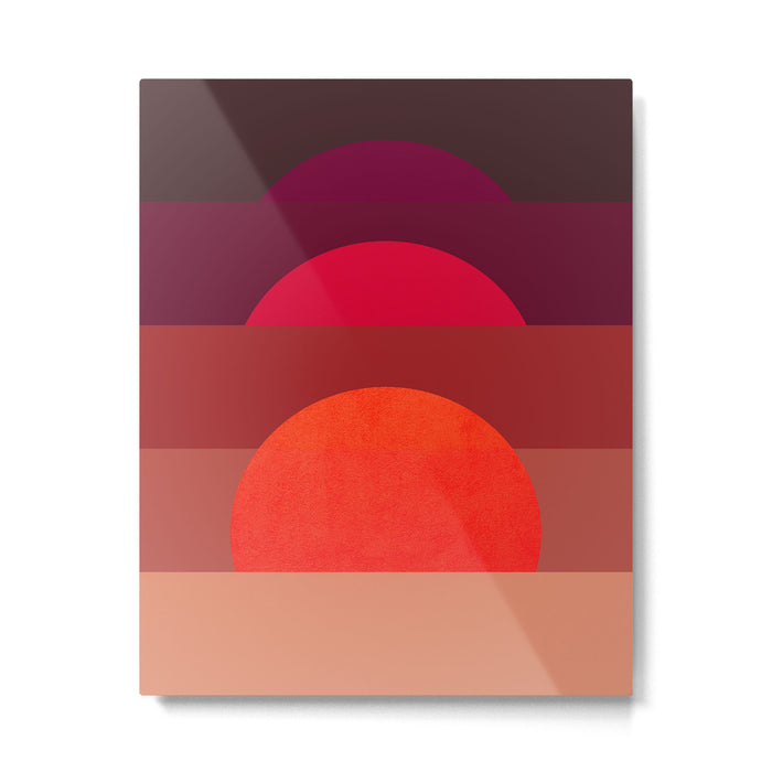 Abstraction_SUNSET_RED_BOHEMIAN_POP_ART_Minimalism_0124A Metal Print Gallery Image 1
