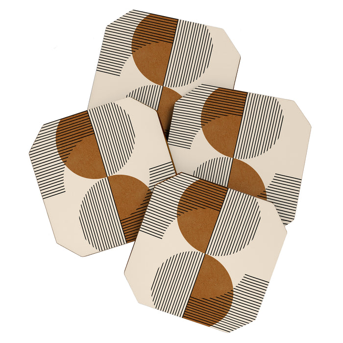 Abstraction_SUNSHINE_BALANCE_YINYANG_LINE_POP_ART_0630A Coaster Gallery Image 1