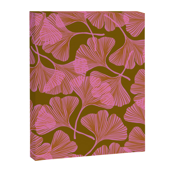 Pink Ginkgo Leaf Pattern Canvas Print Gallery Image 1