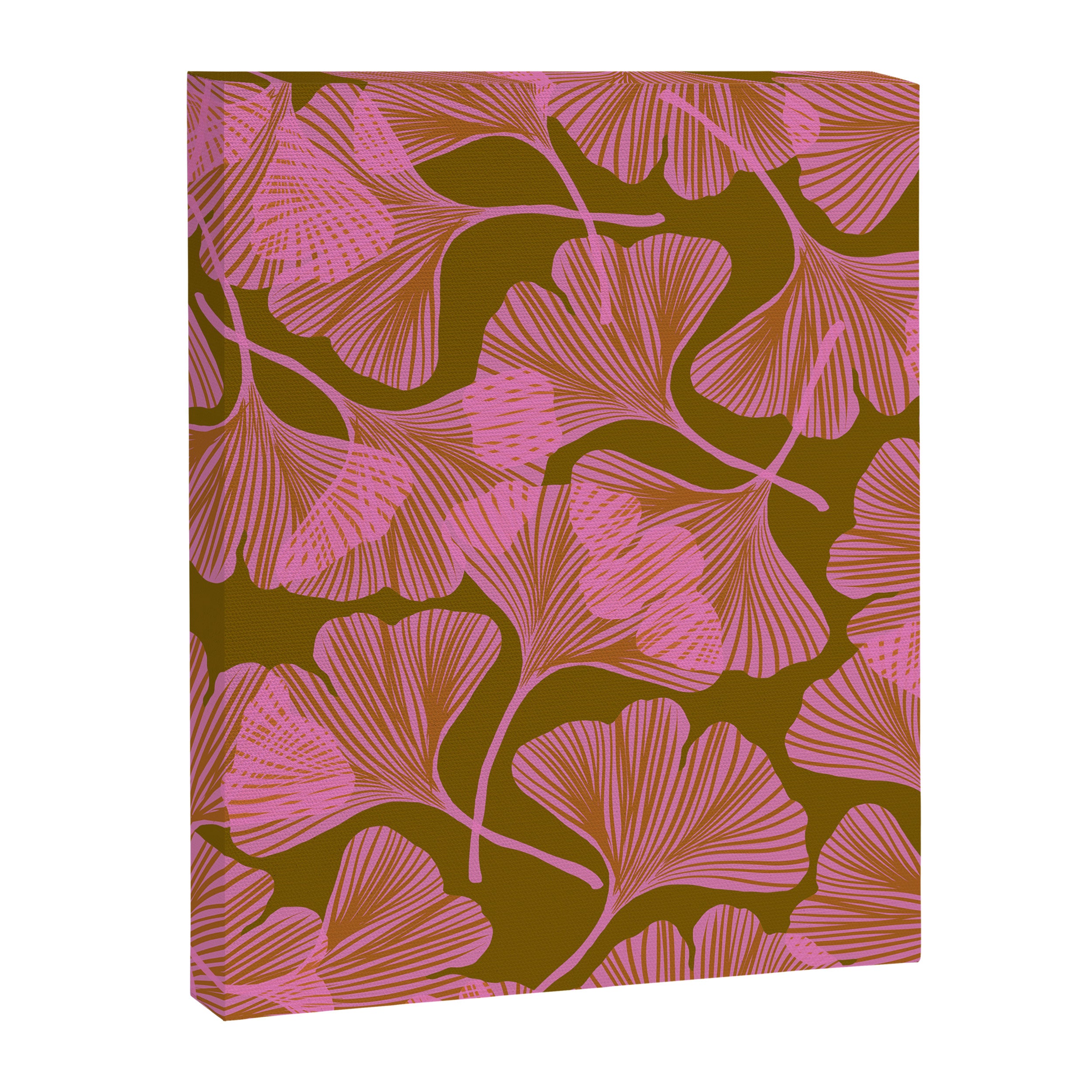 Pink Ginkgo Leaf Pattern Canvas Print Gallery Image 8
