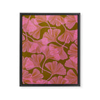 Pink Ginkgo Leaf Pattern Framed Canvas Print Gallery Image 8