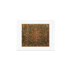 Antique Distressed Green and Orange Woven Persian Rug Art Print Gallery Image 1
