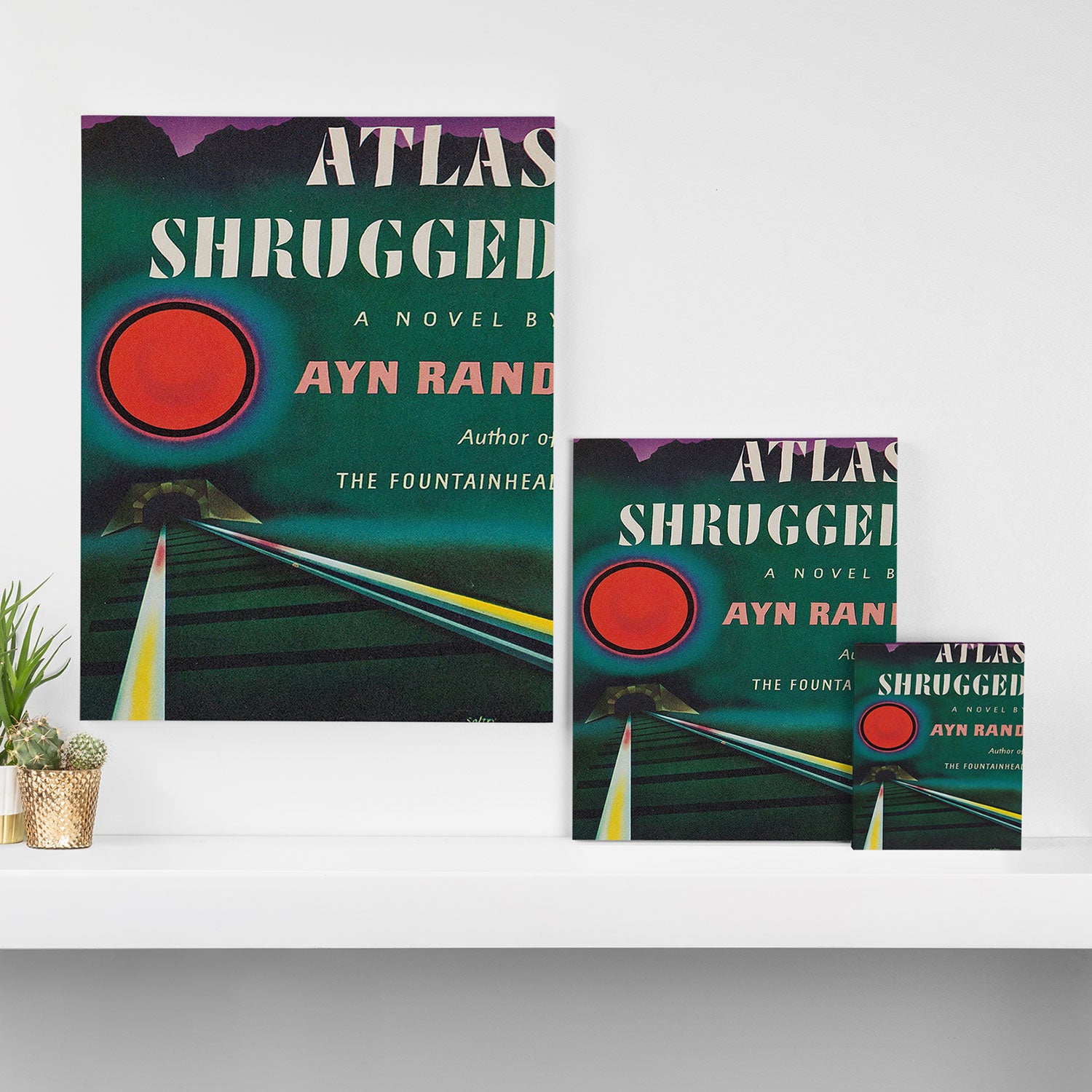 Atlas Shrugged by Ayn Rand 1957- Vintage First Edition Book Cover  Canvas Print Gallery Image 3