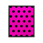 Hot Pink and Black Polka Dots Framed Canvas Print Gallery Image 8