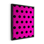 Hot Pink and Black Polka Dots Framed Canvas Print Gallery Image 2