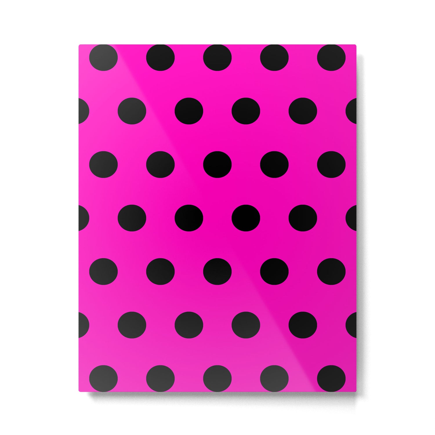 Hot Pink and Black Polka Dots Metal Print Gallery Image 6