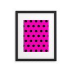 Hot Pink and Black Polka Dots Framed Art Print Gallery Image 6