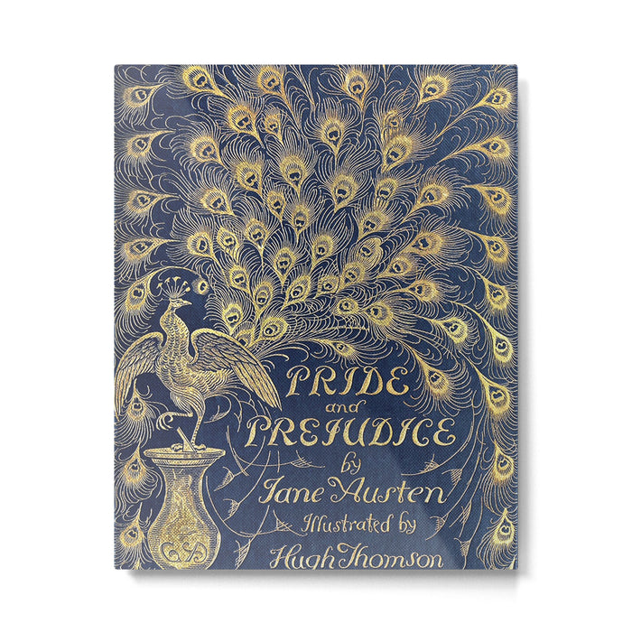 Pride and Prejudice by Jane Austen Vintage Peacock Book Cover Metal Print Gallery Image 1