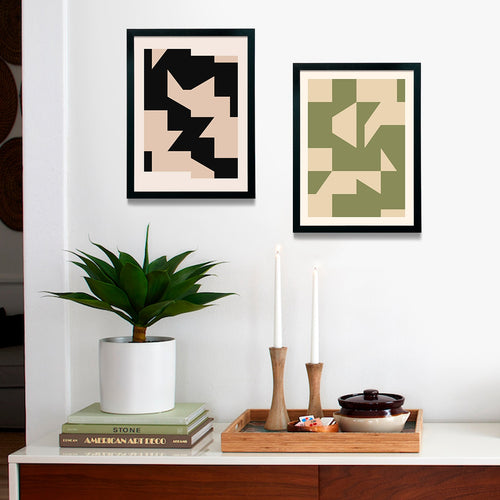 Abstract Shapes Set Framed Poster