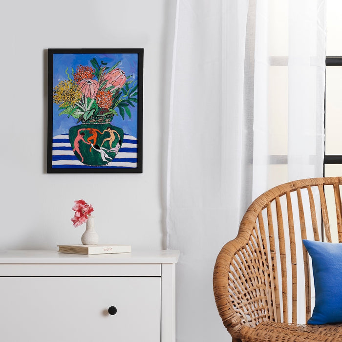 Floral Bouquet In Matisse Dance Vase Framed Poster
