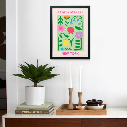 Flower Market New York Framed Poster