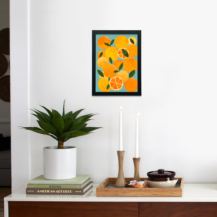 Naranjas Azul Framed Poster