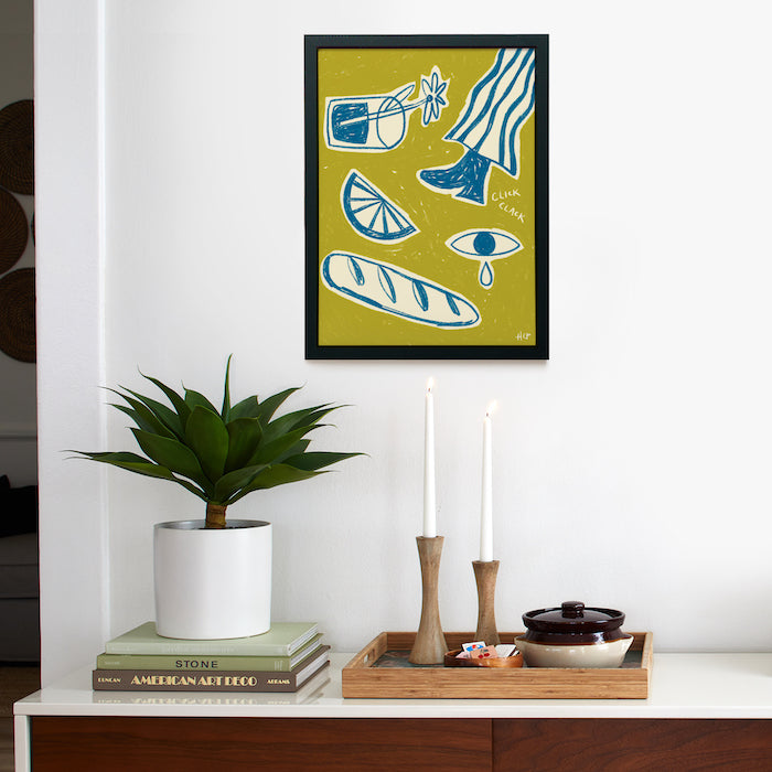 Some Things I Love Green and Blue Framed Poster