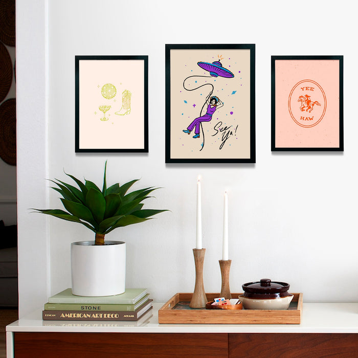Western Set Framed Poster
