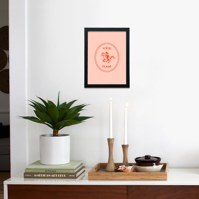 Yee Haw Orange Framed Poster