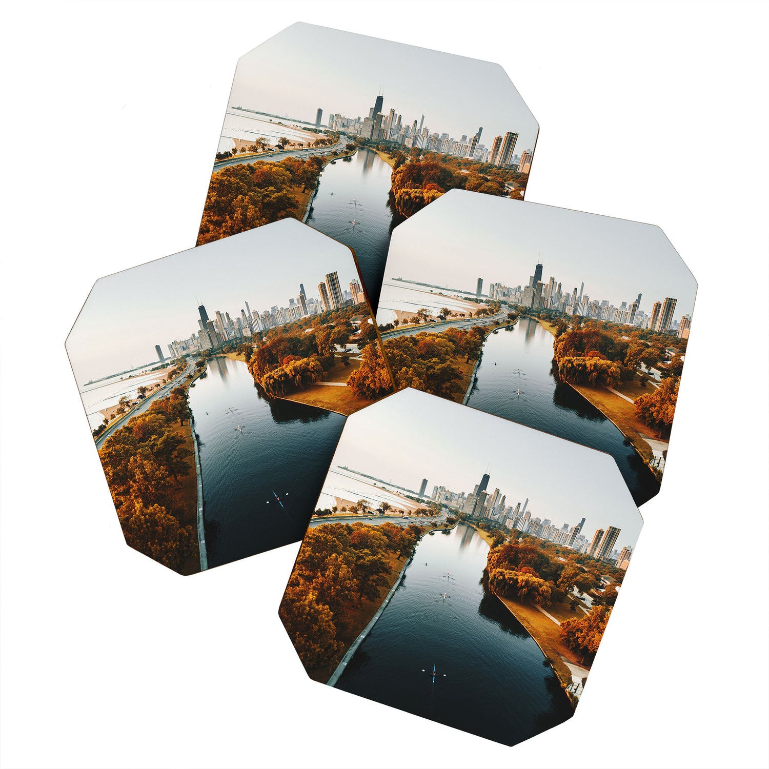 chicago aerial view Coaster Gallery Image 1
