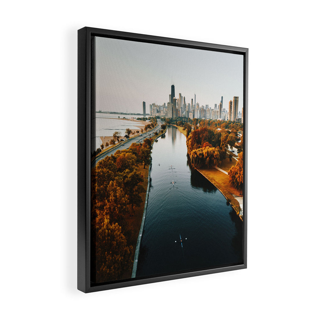 chicago aerial view Framed Canvas Print Gallery Image 2