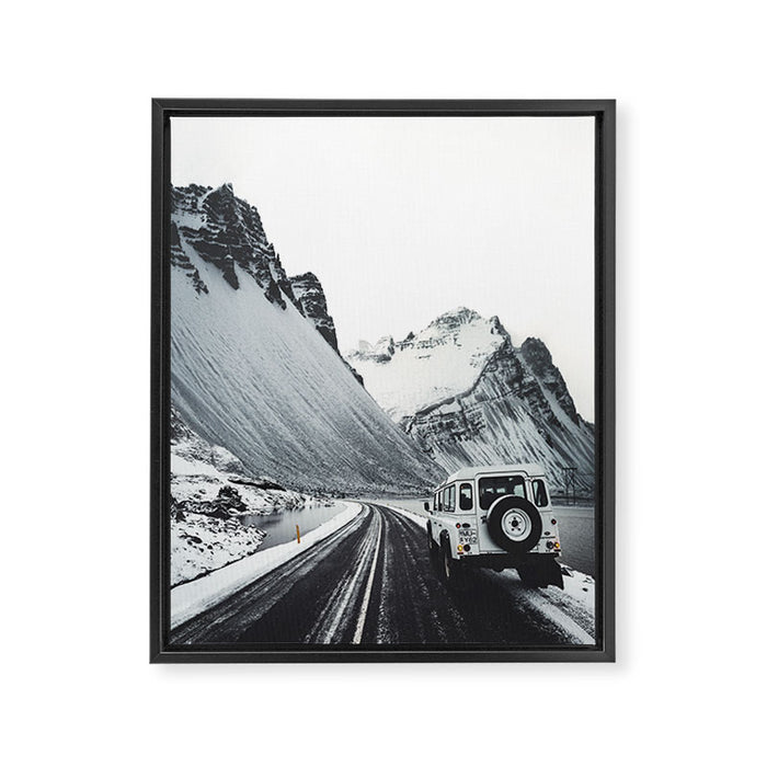 on the road in iceland Framed Canvas Print Gallery Image 1