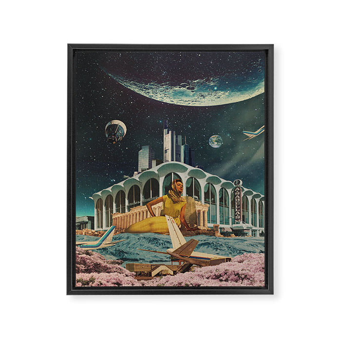 a Postcard from year 2345 Framed Canvas Print Gallery Image 1