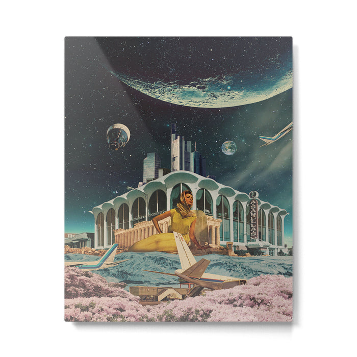 a Postcard from year 2345 Metal Print Gallery Image 1