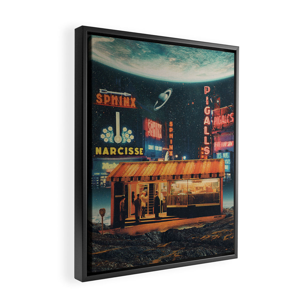 a Postcard from year 2347 Framed Canvas Print Gallery Image 2