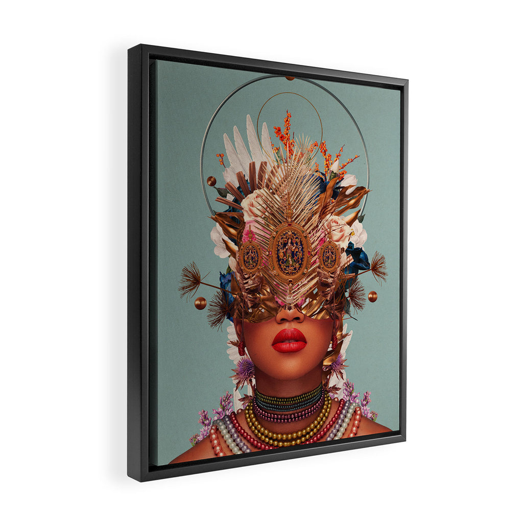 Blossom in a golden asymmetry Framed Canvas Print Gallery Image 2