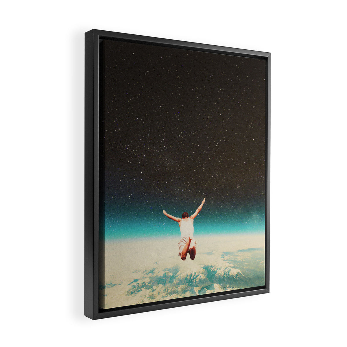 Falling with a hidden smile Framed Canvas Print Gallery Image 2