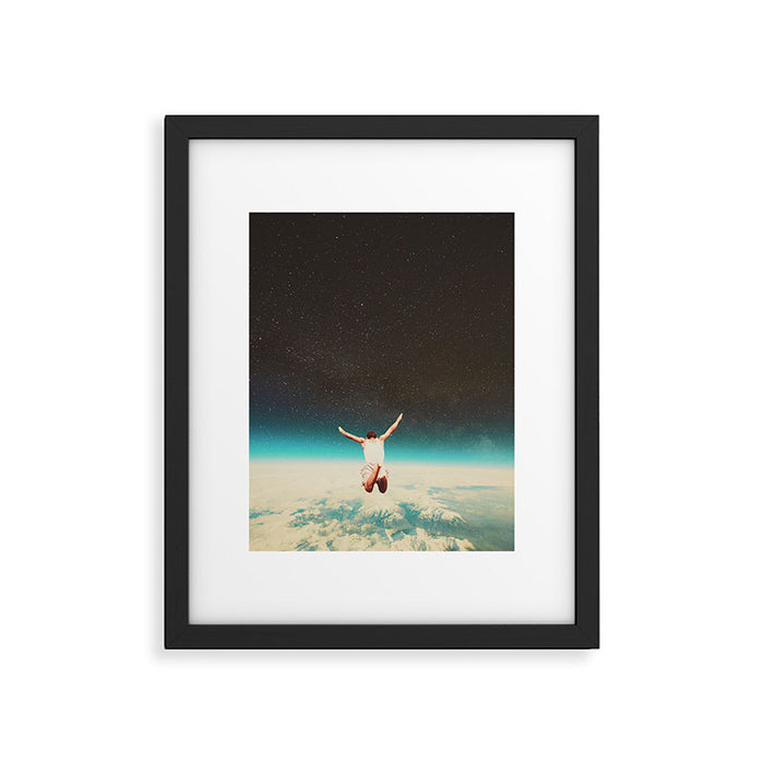 Falling with a hidden smile Framed Art Print Gallery Image 1