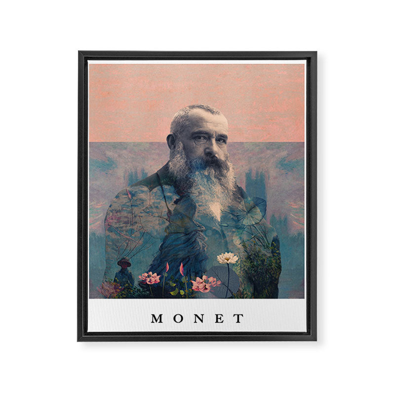 For Claude Monet - with border Framed Canvas Print Gallery Image 6