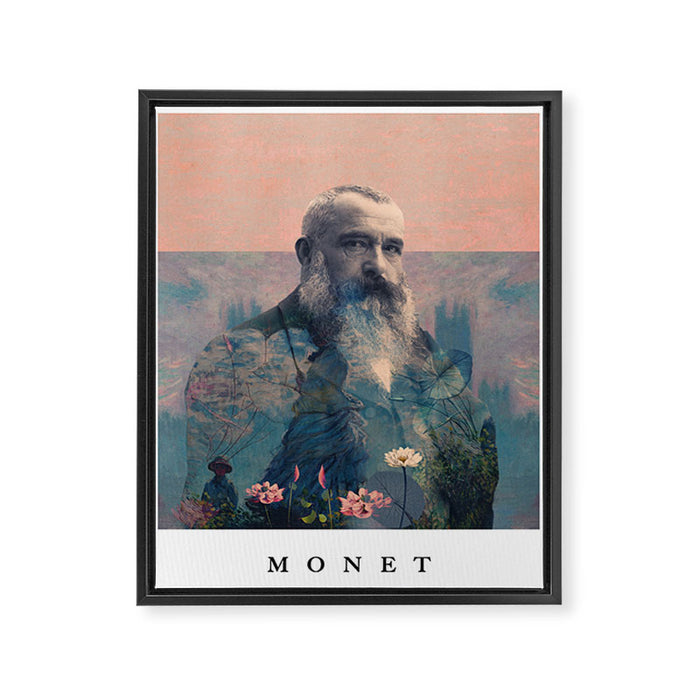 For Claude Monet - with border Framed Canvas Print Gallery Image 1