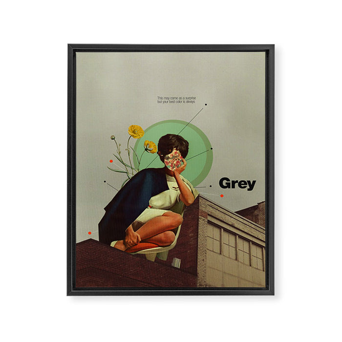 Grey Framed Canvas Print Gallery Image 1