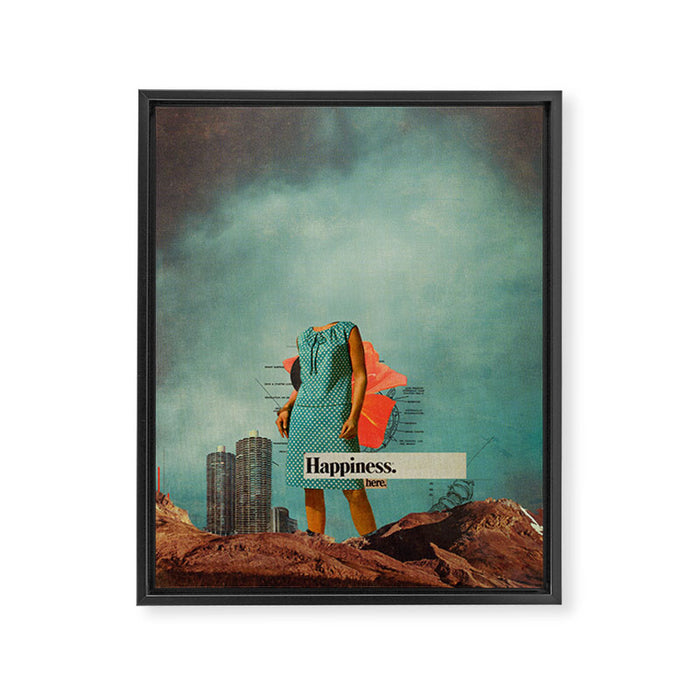 Happiness Here Framed Canvas Print Gallery Image 1