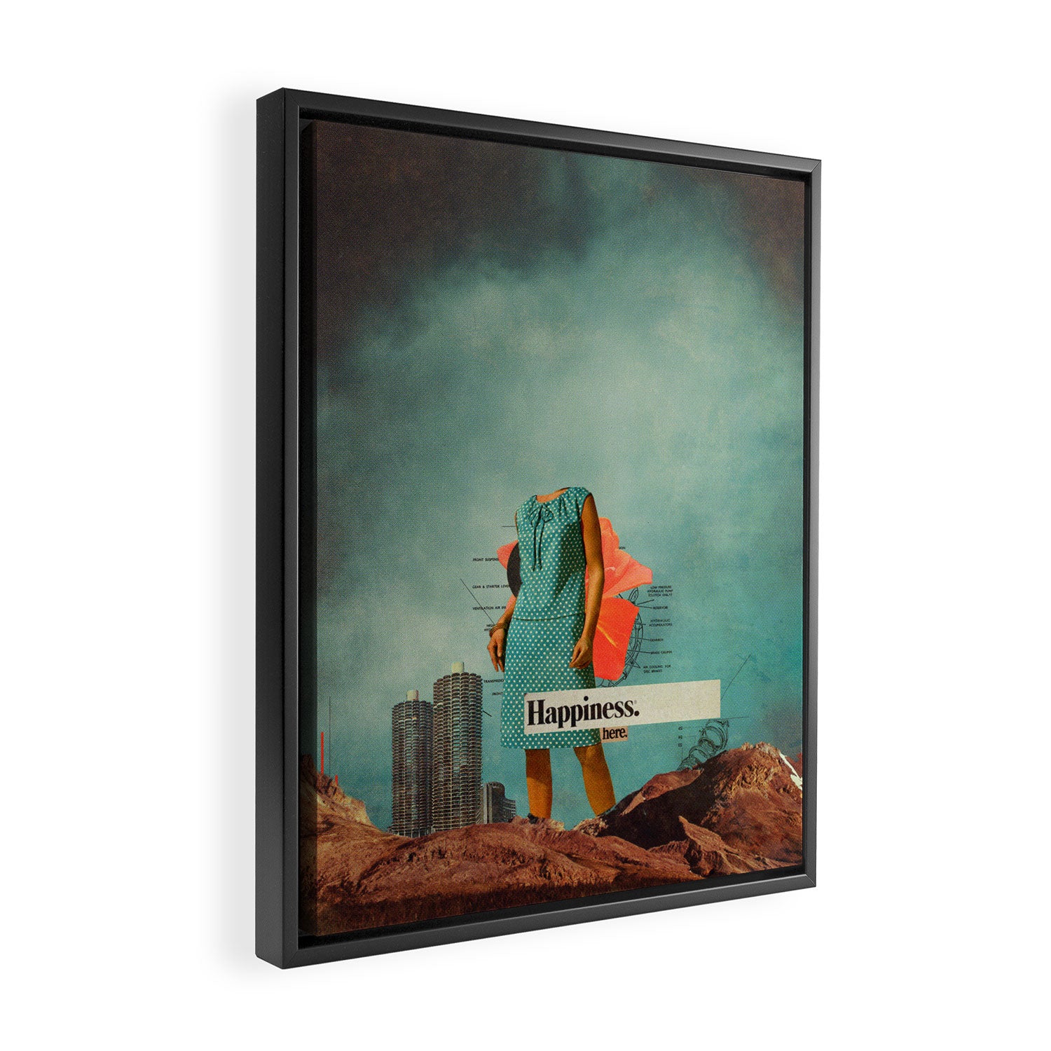 Happiness Here Framed Canvas Print Gallery Image 2
