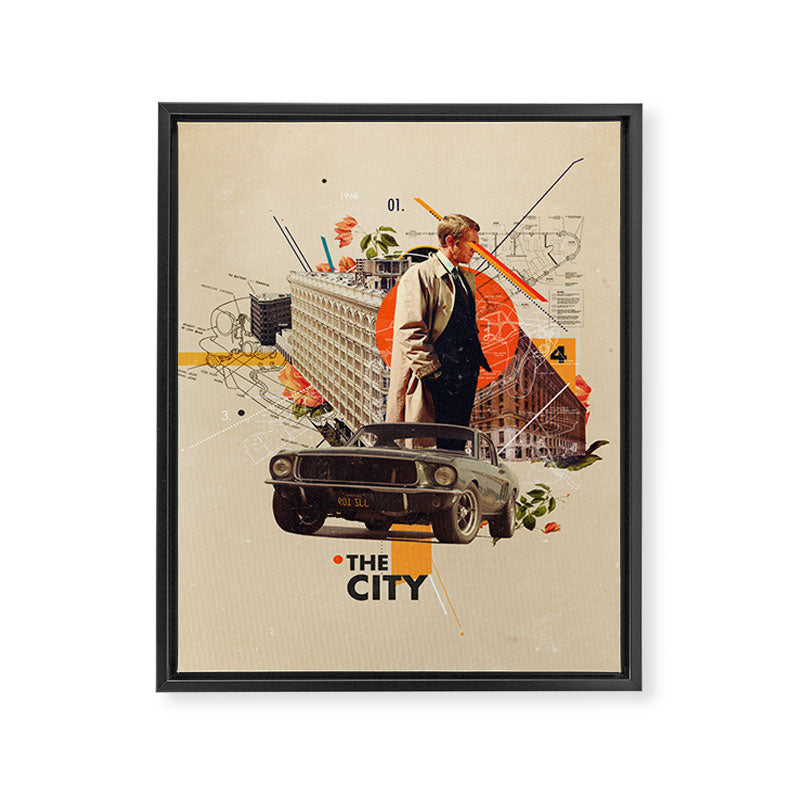 The City 1968 Framed Canvas Print Gallery Image 8