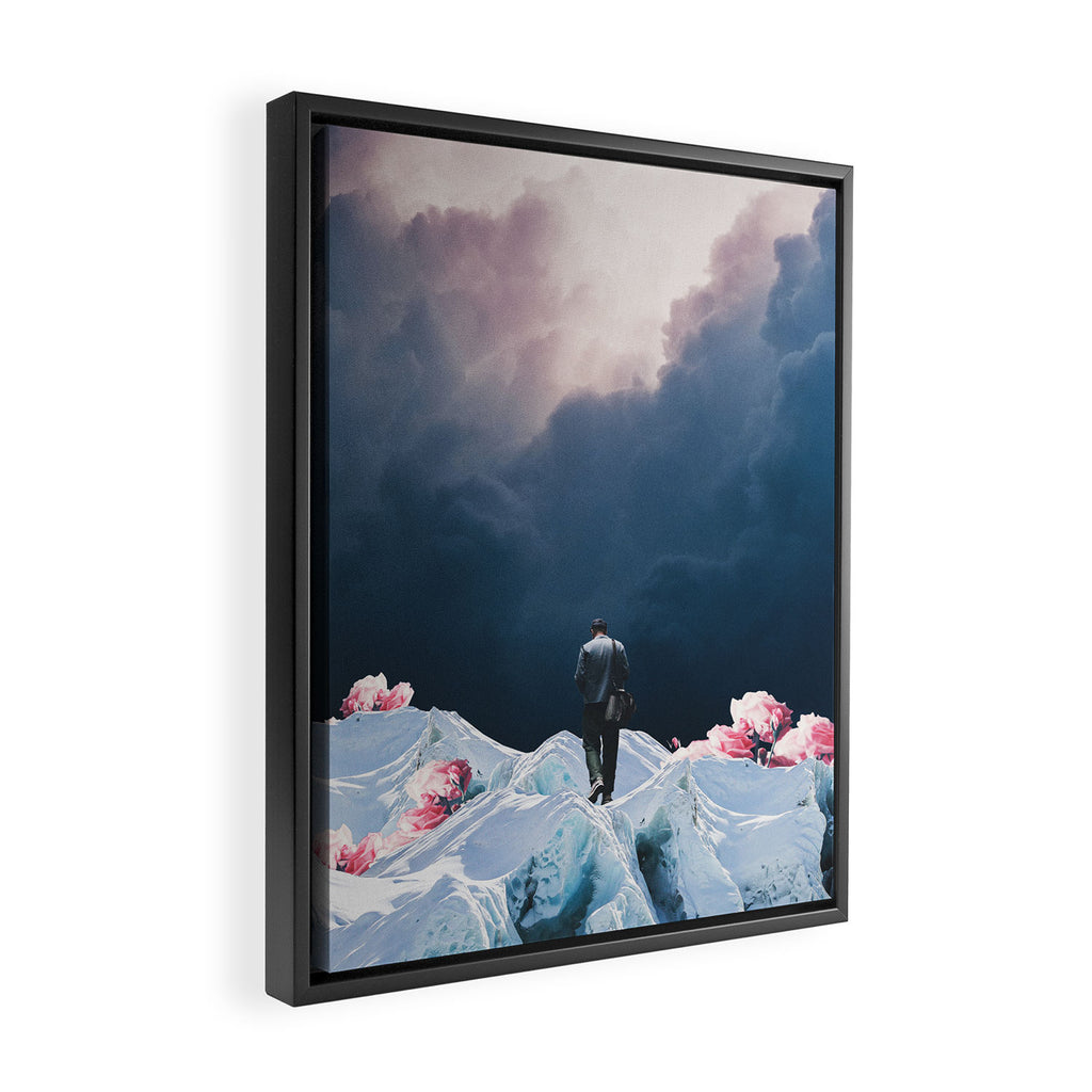 The Path to Solitude is full of Winter Roses Framed Canvas Print Gallery Image 2