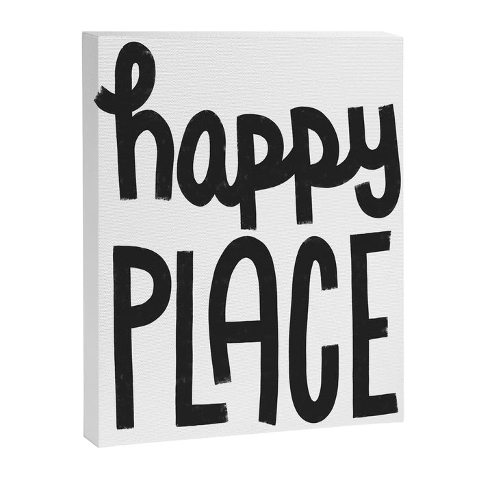 Happy Place x Black and White Canvas Print Gallery Image 1