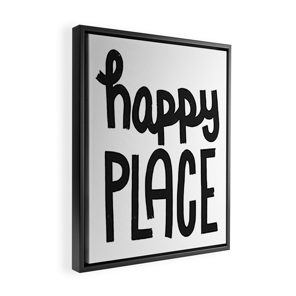 Happy Place x Black and White Framed Canvas Print Gallery Image 2
