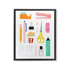 Office Supplies Framed Canvas Print Gallery Image 6