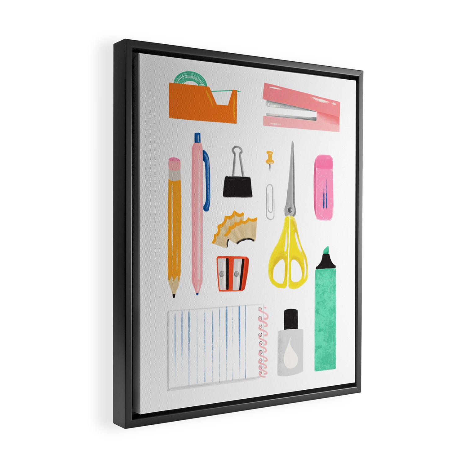Office Supplies Framed Canvas Print Gallery Image 2