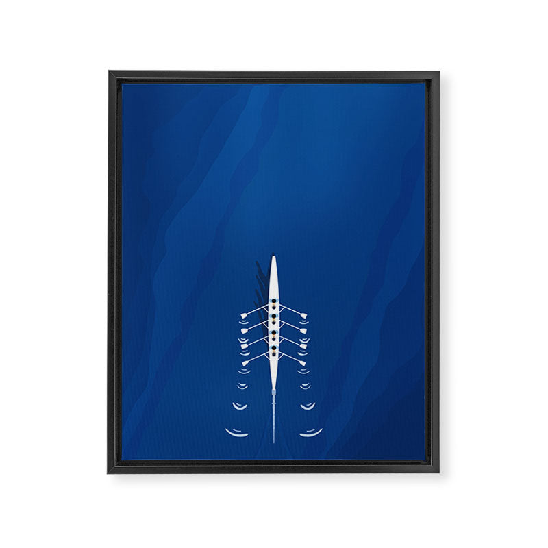 Aerial Rowing Boat | Teamwork Framed Canvas Print Gallery Image 6