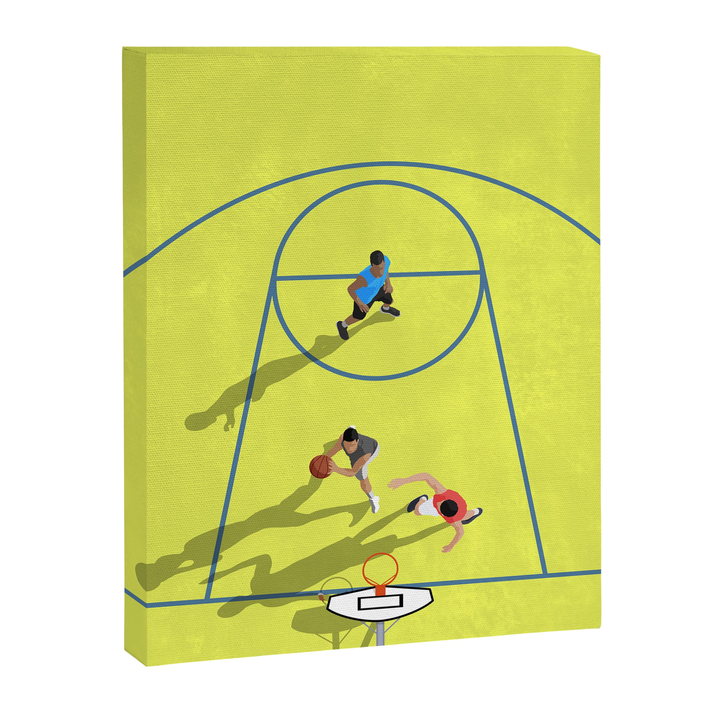 Bring Your Game to Life | Vibrant Yellow Basketball Court Artwork Canvas Print Gallery Image 6