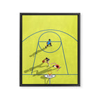 Bring Your Game to Life | Vibrant Yellow Basketball Court Artwork Framed Canvas Print Gallery Image 6