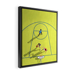 Bring Your Game to Life | Vibrant Yellow Basketball Court Artwork Framed Canvas Print Gallery Image 2