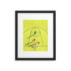 Bring Your Game to Life | Vibrant Yellow Basketball Court Artwork Framed Art Print Gallery Image 5